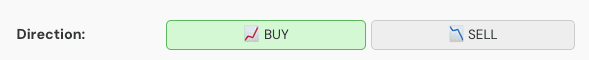 Trade Direction Selector on Position Size Calculator