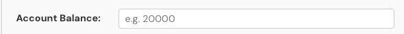 Account Balance Input on Position Size Calculator