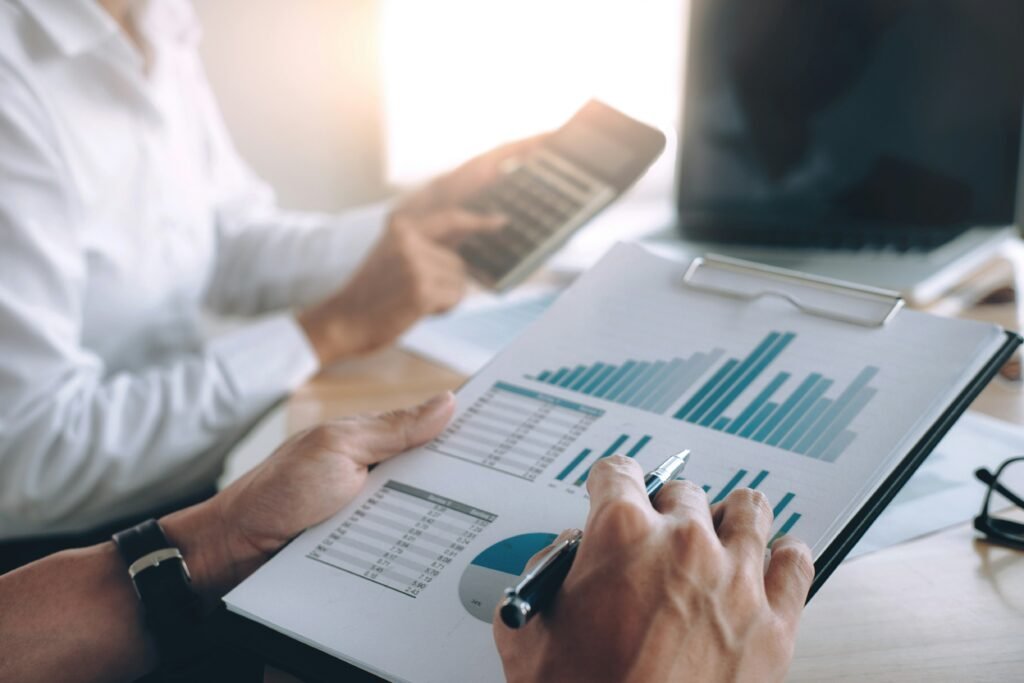 Man looking at charts - assessing risk